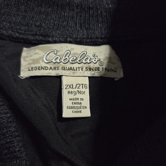Cabela's Sweater Mens 2XL Blue Windshear Wool Lined Elbow Patches Windproof XXL - Picture 3 of 8